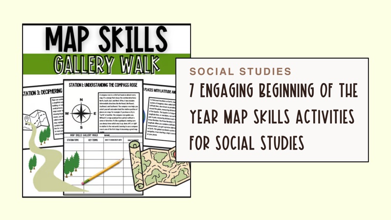 Beginning-of-the-year map skills activities and free social studies gallery walk preview
